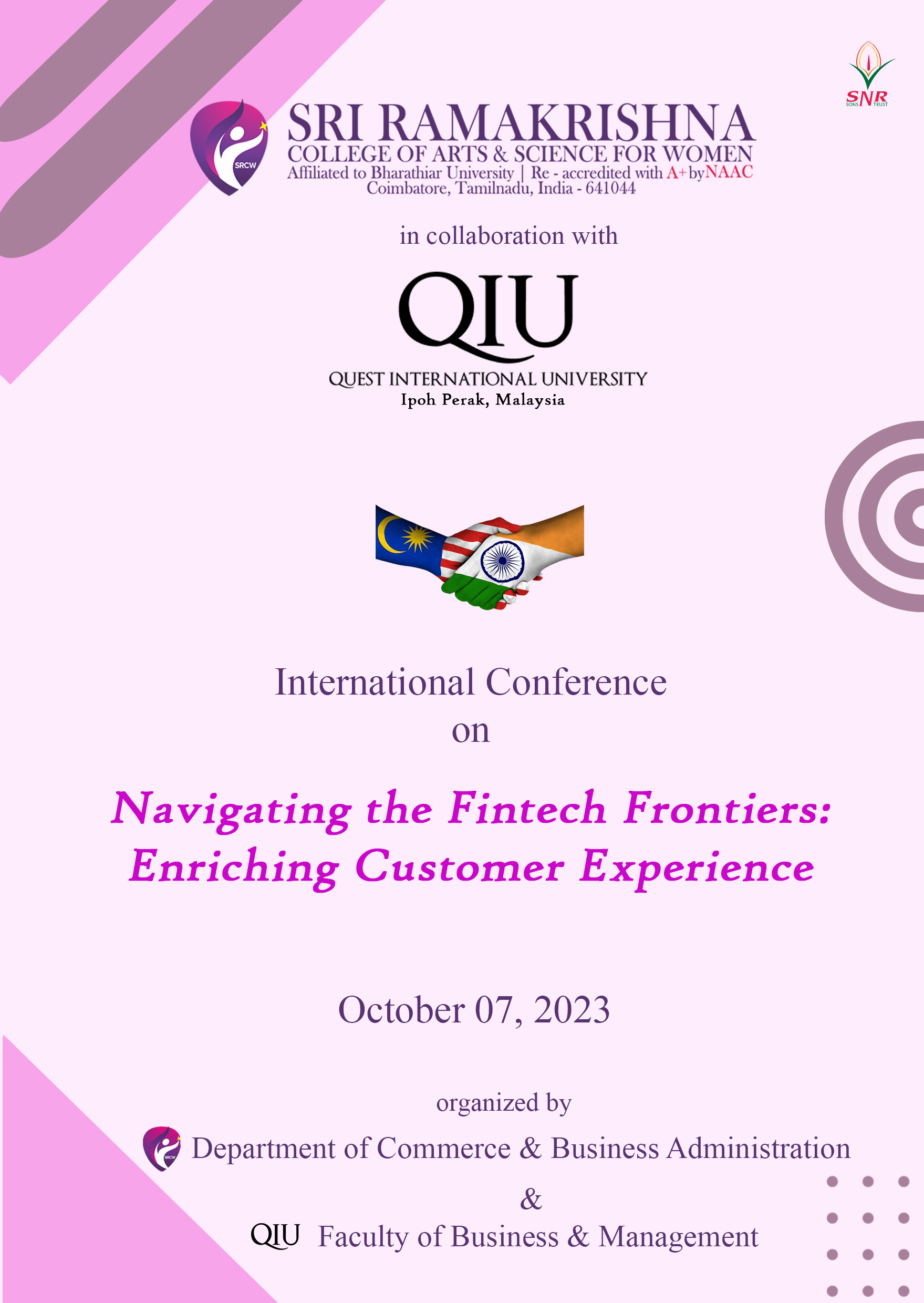 International Conference on Navigating the Fintech Frontiers : Enriching Customer Experience 2023 (ICFT 2K23)