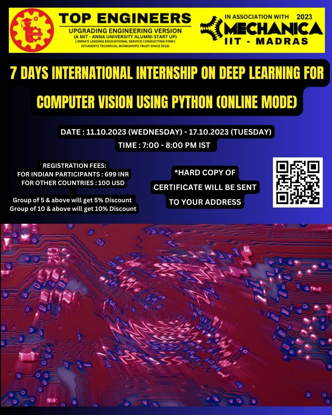 7 Days International Internship on Deep Learning for Computer Vision using Python (online Mode)