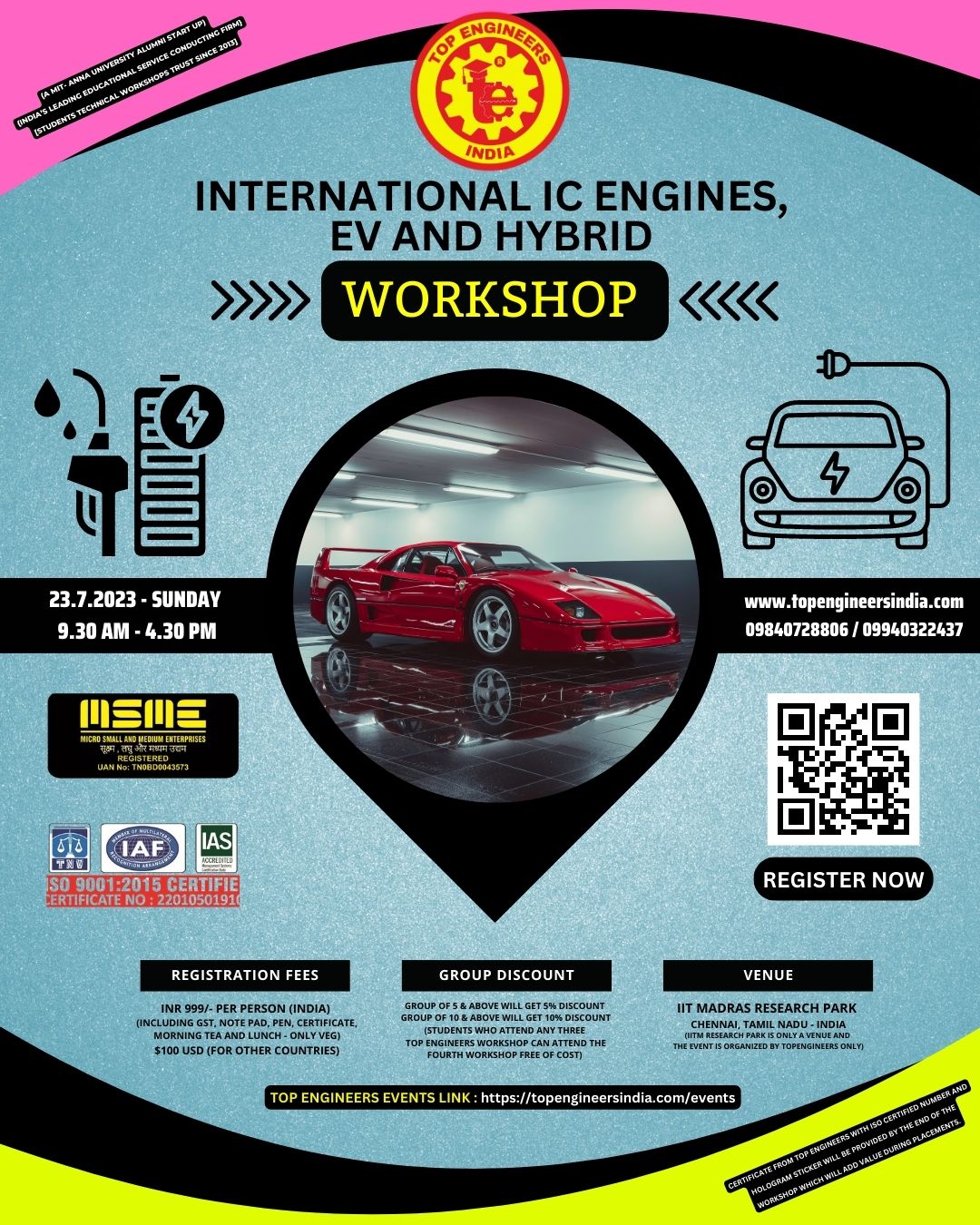 International IC Engines, EV and Hybrid Workshop 2023