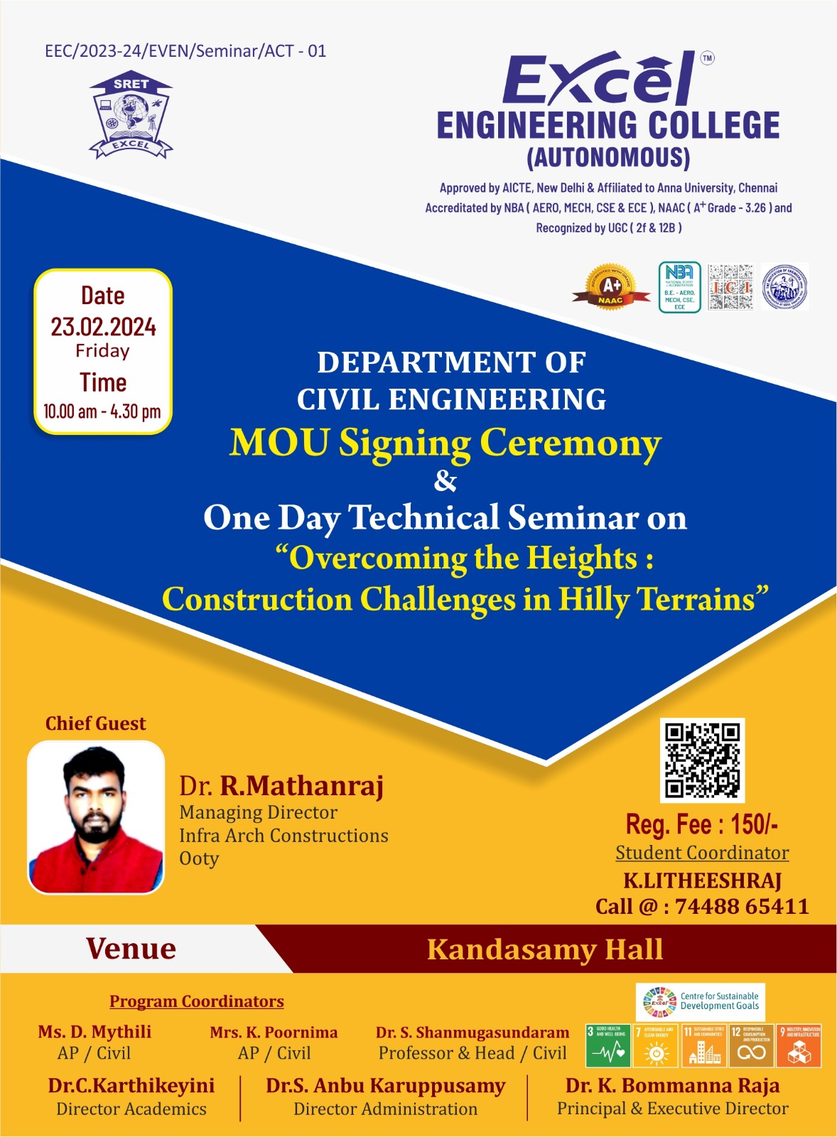 One Day Technical Seminar on Overcoming the heights: construction challenges in hilly terrain 2024