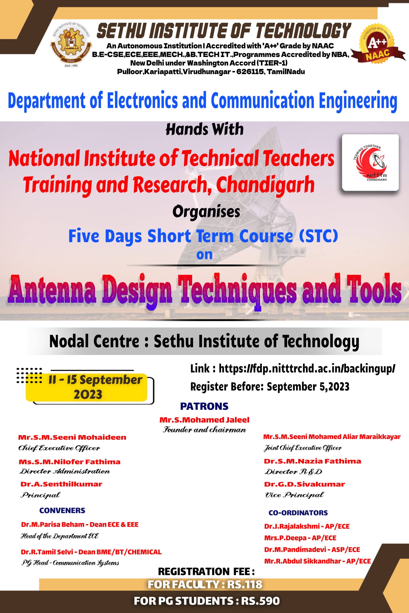 Five days Short Term course on Antenna Design Techniques and Tools 2023