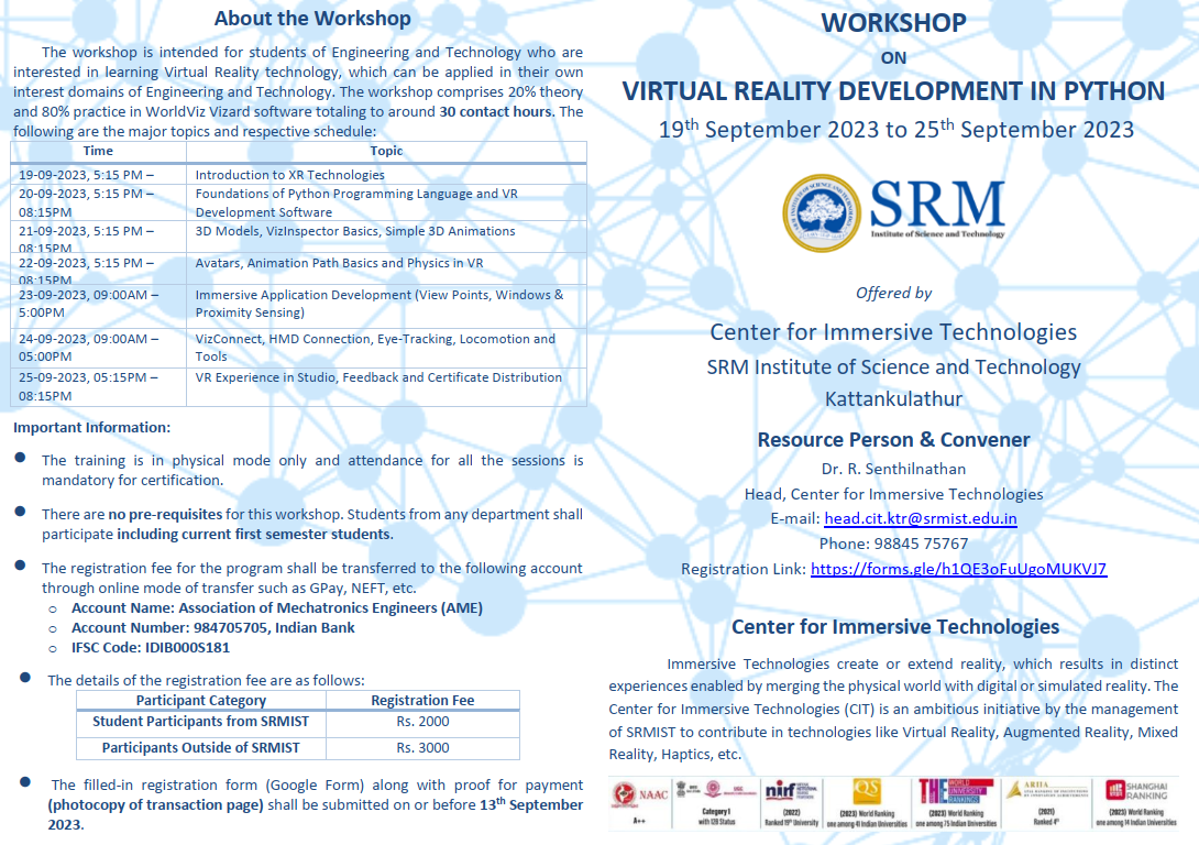 Workshop on Virtual Reality Development in Python 2023