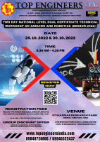 Two Day National Level Dual Certificate Technical Workshop on Arduino and Robotics (Sensor-2022)