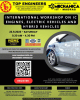 International Workshop on IC Engines, Electric Vehicles and Hybrid Vehicles 2023 Workshop Poster