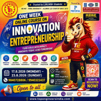 One Week Online Course on Innovation & Entrepreneurship 2026 online Poster