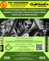 7 Days International Internship on IC Engines, Electric Vehicles and Hybrid Vehicles (hybrid Mode) 2023 Internship Poster