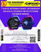 7 Days International Internship on Data Science with Python (hybrid Mode) 2023 Internship Poster