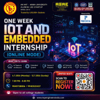 One Week IoT and Embedded Internship (Online Mode) 2026 online Poster