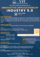 One Day National Workshop on INNOVATIVE APPLICATIONS OF INDUSTRY 5.0 Workshop Poster