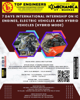 7 Days International Internship on IC Engines, Electric Vehicles and Hybrid Vehicles (hybrid Mode) 2023 Internship Poster