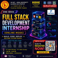 One Week Full Stack Development Internship (Online Mode) 2026 online Poster