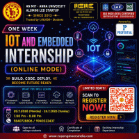 One Week IoT and Embedded Internship (Online Mode) 2026 Internship Poster