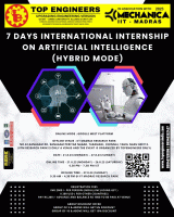 7 Days International Internship on Artificial Intelligence (hybrid Mode) 2023 Internship Poster