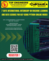 7 Days International Internship on Machine Learning and Data Science for NLP using Python (online Mode) 2023 Internship Poster