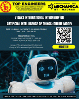 7 Days International Internship on Artificial Intelligence of Things (online Mode) 2023 Internship Poster