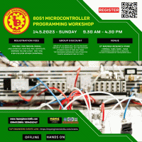 8051 Microcontroller Programming Workshop 2023 Workshop Poster