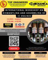 International Workshop on Dismantling and Assembling of IC Engines 2023 Workshop Poster
