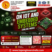 One Month Internship on IoT and Embedded (Online Mode) 2026 online Poster