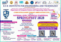 Spring Fest 2023 National Level Technical Symposium Poster
