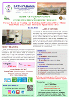One day Hands on Training cum Workshop in Detection of Heavy Metals from Water using Atomic Absorption Spectrometer (AAS) 2026 Training cum Workshop Poster