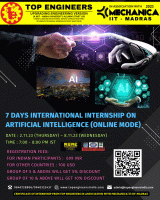 7 Days International Internship on Artificial Intelligence (Online Mode) 2023 International Internship Poster