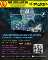 7 Days International Internship on Artificial Intelligence of Things (online Mode) 2023 International Internship Poster