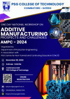 Additive Manufacturing: Prospects and Challenges 2024 National Workshop Poster