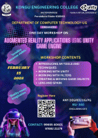 One day Workshop on Augmented Reality Applications using Unity Game Engine 2025 Workshop Poster