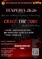 TEXPERIA'26/CRACK THE CODE 2026 Technical Event Poster