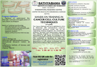 Hand on Training on Cancer cell culture techniques 2024 Hands on Training Poster