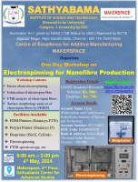 One Day Workshop on Electrospinning for Nanofibre Production 2024 Workshop Poster