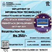 One Day Workshop on Full-Stack Essentials: MERN Stack Development 2024 Workshop Poster