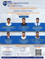 Online Faculty Development Program on Sustainable Materials and Technologies for Civil and Mechanical Systems 2026 Faculty Development Program Poster