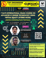 7 Days International Crash Course on Ic Engine Technology using Virtual Reality (hybrid Mode) 2023 Short Term Course Poster