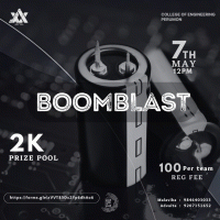 Advyka'23 Boomblast Technical Event Poster