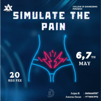 Advyka'23 Period Cramp Simulator Technical Event Poster
