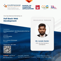 One Day National Workshop on Full Stack Web Development 2023 Workshop Poster