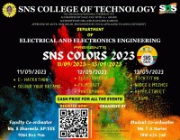 SNS COLORS 2023 ECE  National Level Inter College Fest Poster