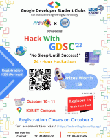 Hack with GDSC '23 Hackathon Poster