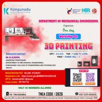 Workshop on 3d Printing 2023 Workshop Poster