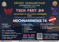 MECHNANIMOUS 2024 National Level Technical Symposium Poster