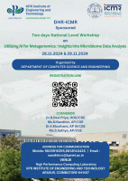Two Days National Level Workshop on Utilizing AI for Metagenomics: Insights into Microbiome Data Analysis 2024 Workshop Poster