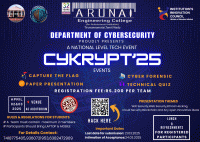 CYKRYPT'25 National Level Tech Event Poster