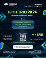 TECH TRIO 2K26 Intra and Inter College Fest Poster