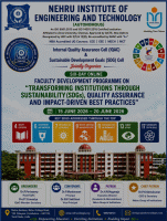 Faculty Development Program on Transforming Institution Through Sustainability (SDGs), Quality Assurance and Impact Driven Best Practices 2026 Faculty Development Program Poster
