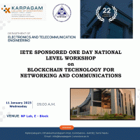 One day Workshop on Blockchain Technology for Networking and Communications 2023 Workshop Poster