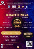 KRANTI 2K24 CSE Technical Symposium Poster