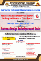 Five days Short Term course on Antenna Design Techniques and Tools 2023 Faculty Development Program Poster