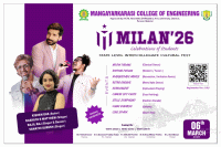 MILAN'26 State Level Inter College Fest Poster