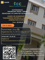 Hands-on Workshop on Engineering Retrieval-Augmented Generation Systems 2026 Hands-on Workshop Poster